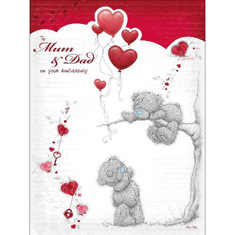 Mum & Dad Anniversary Mr to You Bear Card £3.45